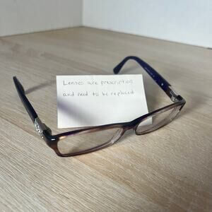 Jimmy Choo JC41 ECW Eyeglasses Frame Black Purple Blue Jeweled 53-14-130 Italy